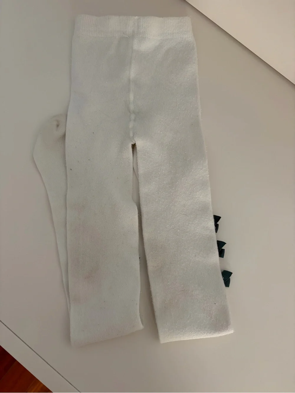 Janie and Jack green bow girls tights size 4-5